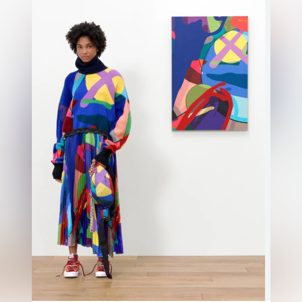 SACAI All-Over Print Pleated Skirt